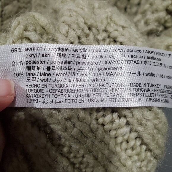 Zara Women's Patchwork Chunky Knit Open Front Cardigan Sweater Light Gre… - Picture 11 of 12